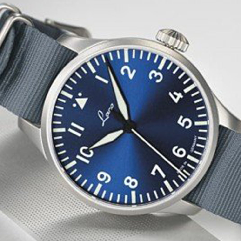 LACO PILOT WATCHES BASIC AUGSBURG BLAUE STUNDE 39 MM AUTOMATIC - Red Army Watches 