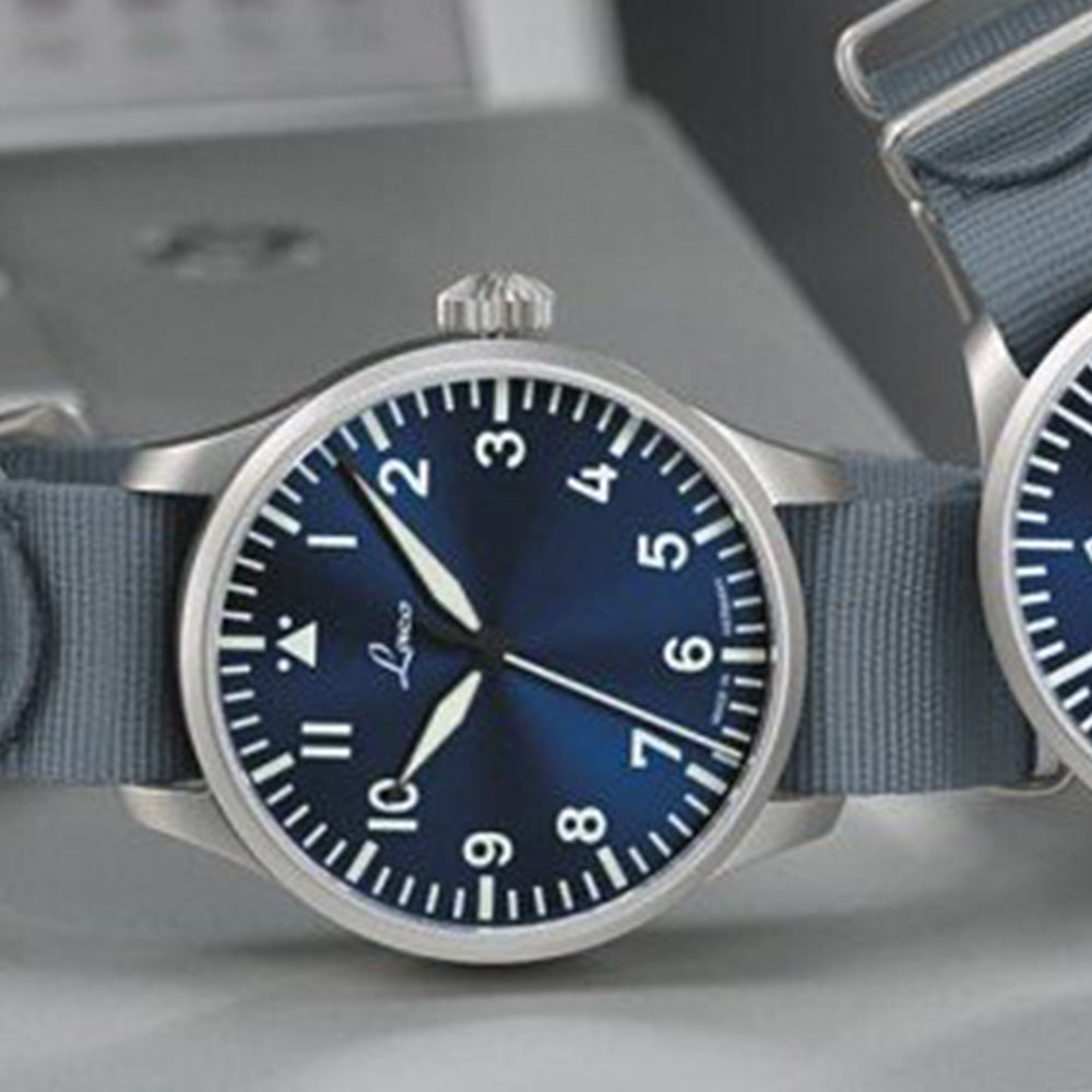 LACO PILOT WATCHES BASIC AUGSBURG BLAUE STUNDE 39 MM AUTOMATIC - Red Army Watches 