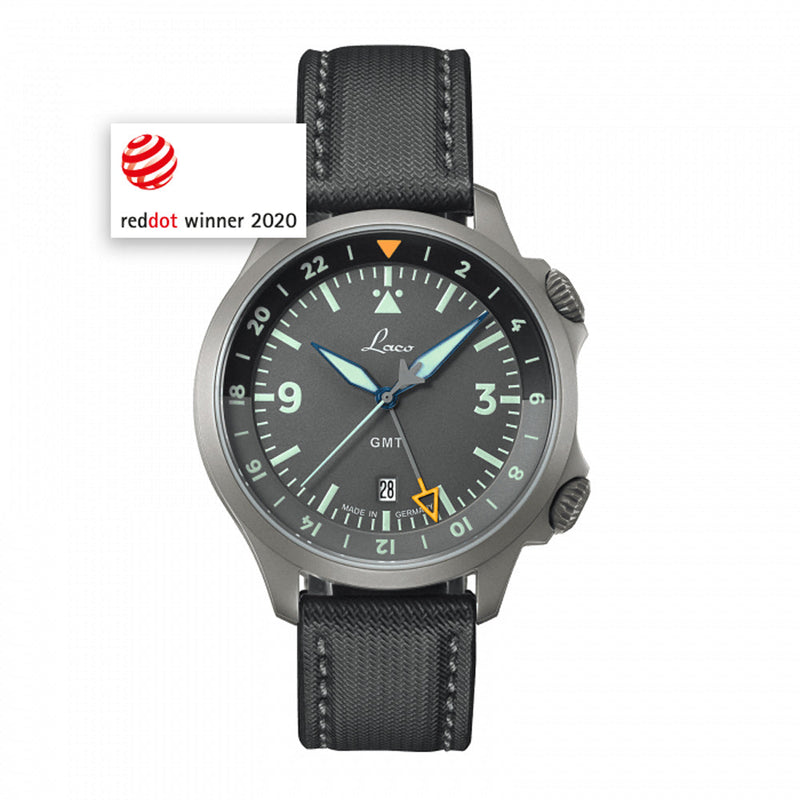 LACO PILOT WATCHES SPECIAL MODELS FRANKFURT GMT GRAU 43 MM AUTOMATIC - Red Army Watches 