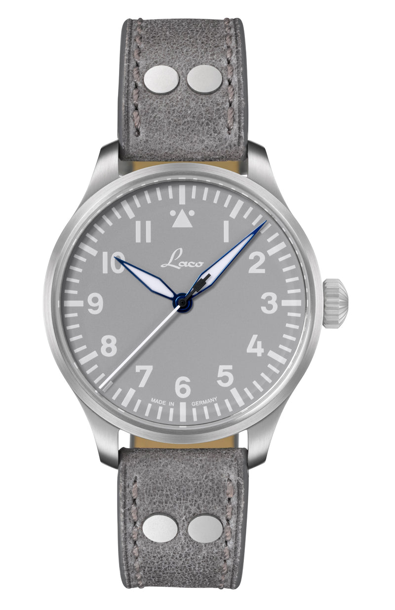 LACO PILOT WATCHES BASIC AUGSBURG GRAU 39 MM AUTOMATIC - Red Army Watches 