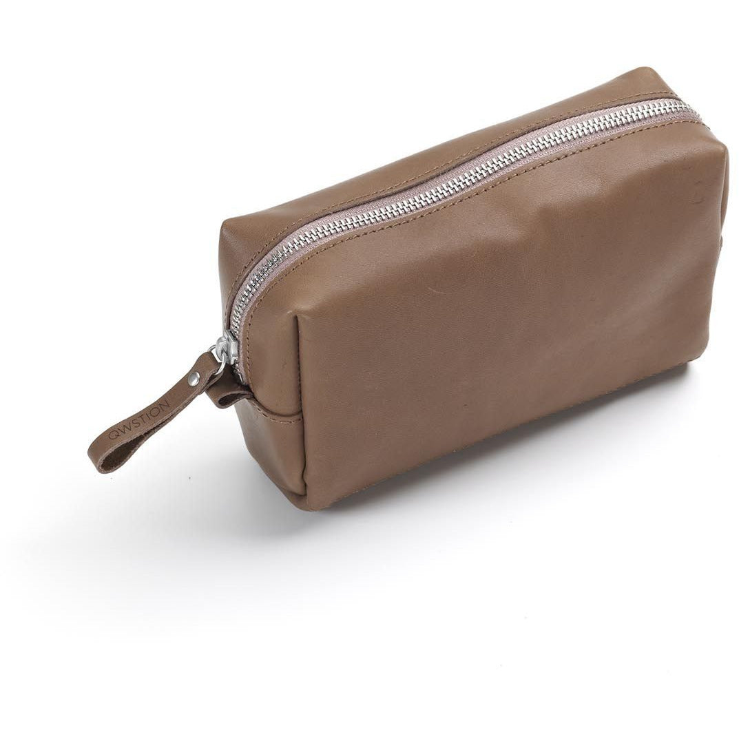 QWSTION Amenity Pouch Brown Leather - Red Army Watches Malaysia