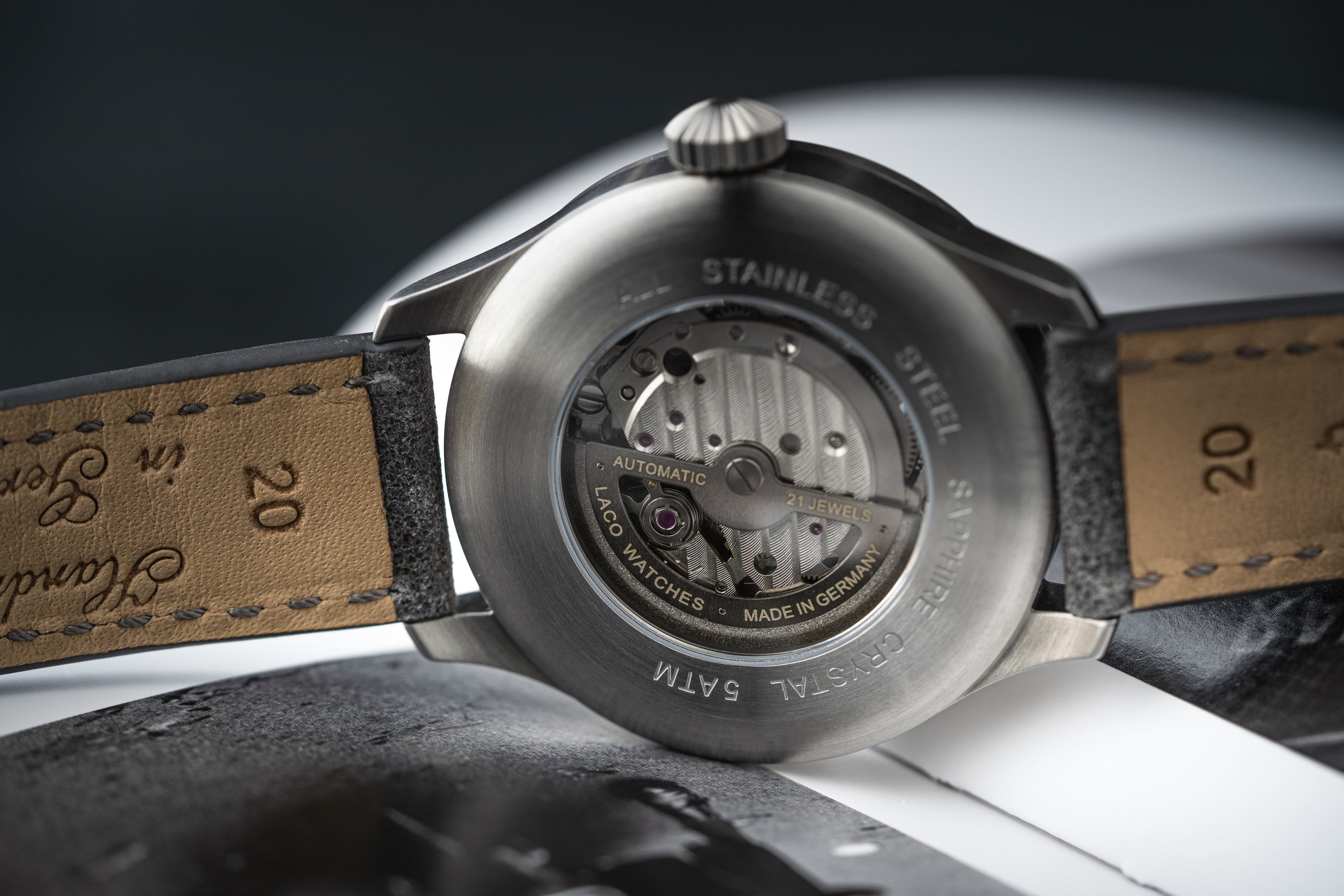 LACO PILOT WATCHES BASIC AUGSBURG GRAU 42 MM AUTOMATIC - Red Army Watches 