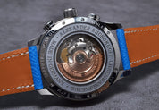 ALEXANDER SHOROKHOFF Neva Chrono Wavy guilloche blue with silver sub-dials - Red Army Watches 