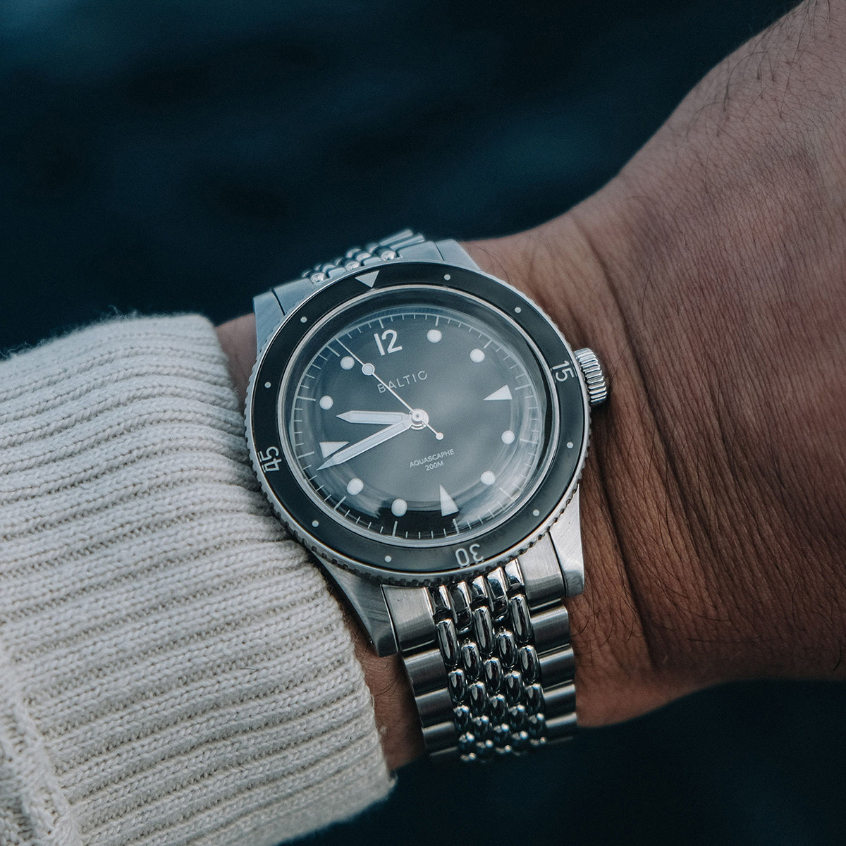 BALTIC AQUASCAPHE CLASSIC BLACK SILVER - Red Army Watches