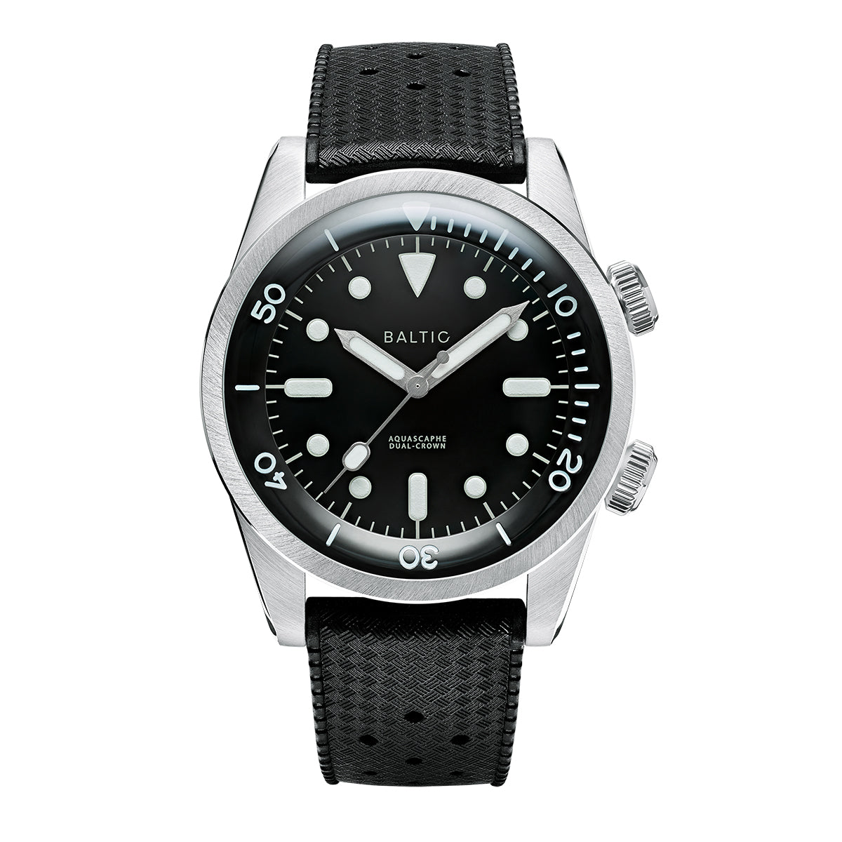BALTIC AQUASCAPHE DUAL-CROWN BLACK - Red Army Watches