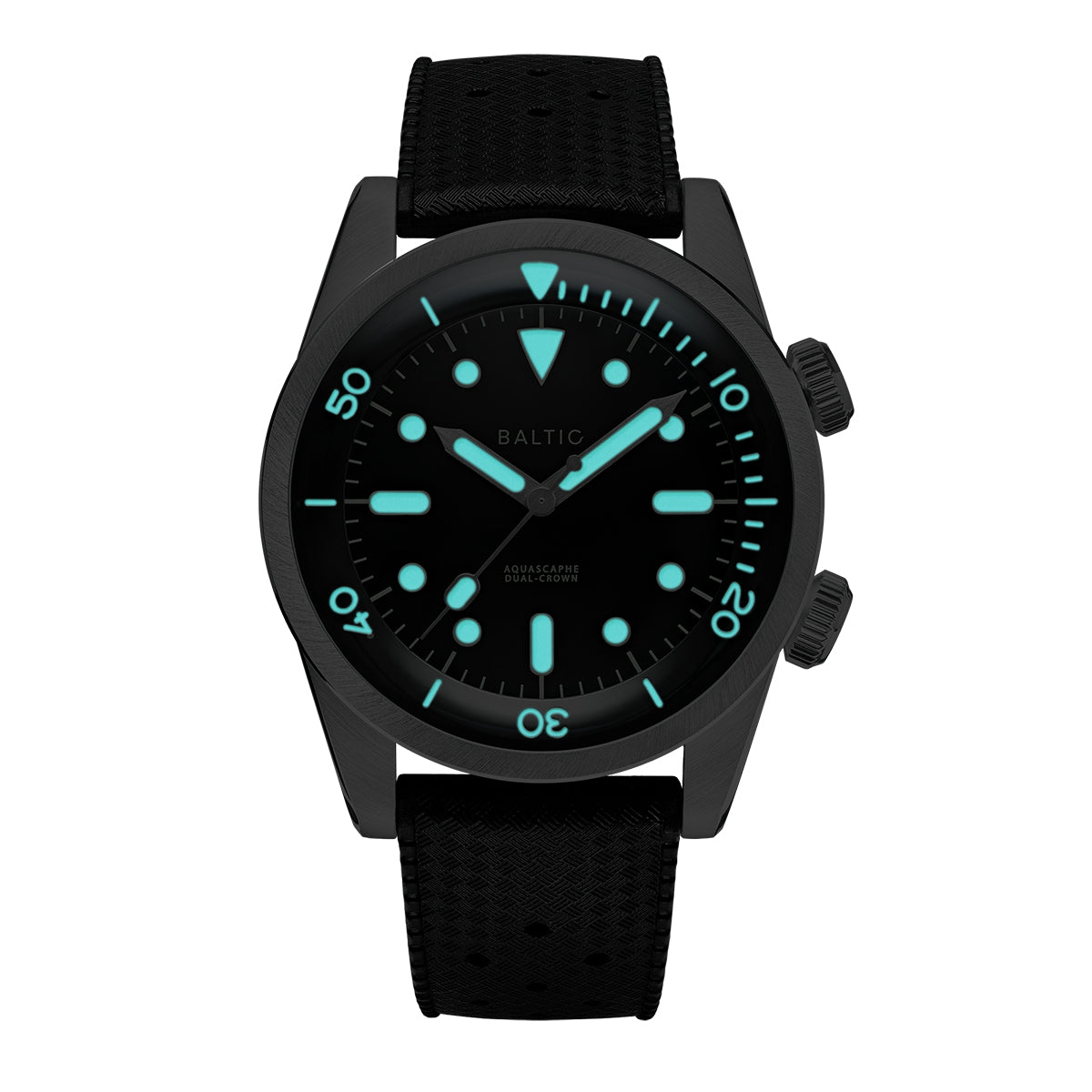 BALTIC AQUASCAPHE DUAL-CROWN BLACK - Red Army Watches