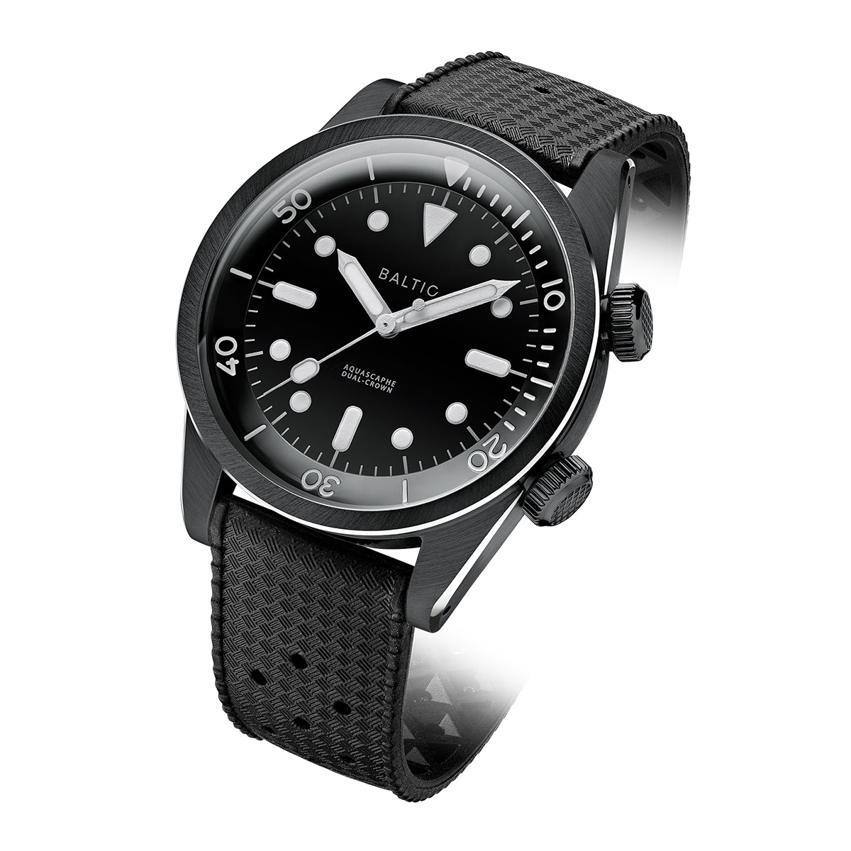 BALTIC AQUASCAPHE DUAL-CROWN PVD BLACK - Red Army Watches