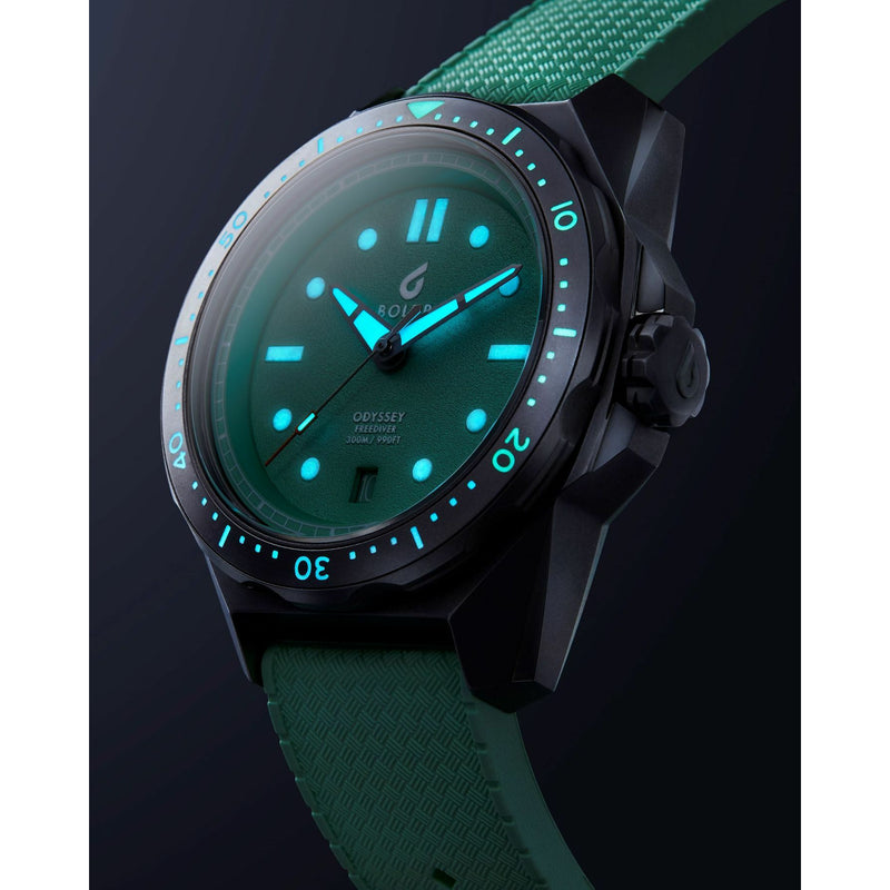 BOLDR Odyssey Freediver Mint Green - Red Army Watches 
