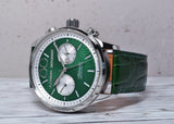 ALEXANDER SHOROKHOFF Neva Chrono Wavy guilloche green with silver sub-dials - Red Army Watches 