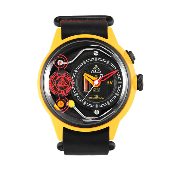 THE ELECTRICIANZ Ammeter Yellow Black | Red Army Watches