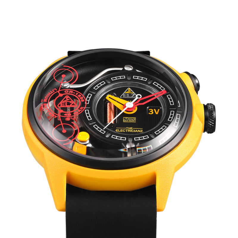 THE ELECTRICIANZ Ammeter Yellow Black | Red Army Watches MY – Red