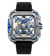 CIGA Design X-Series Titanium Cyber Blue Mechanical Skeleton Watch - Red Army Watches 