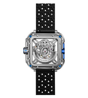CIGA Design X-Series Titanium Cyber Blue Mechanical Skeleton Watch - Red Army Watches 