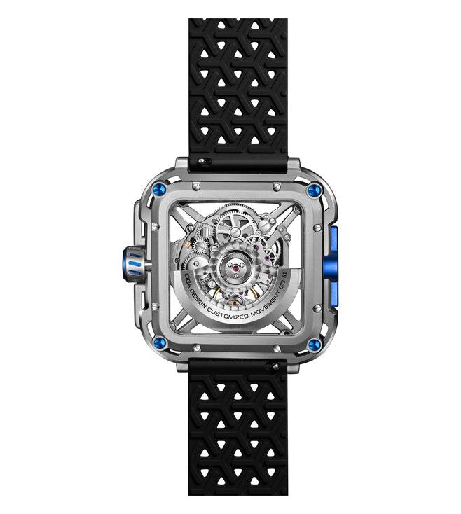CIGA Design X-Series Titanium Cyber Blue Mechanical Skeleton Watch - Red Army Watches 