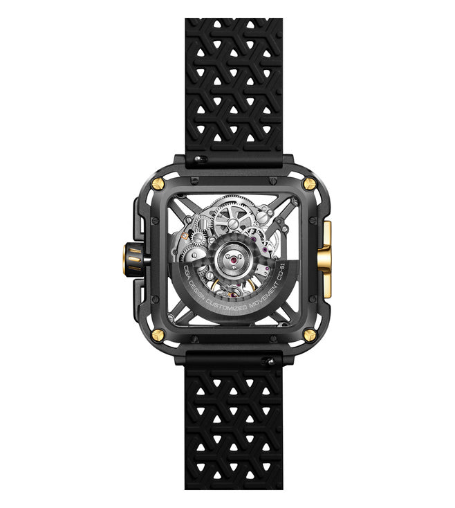 CIGA Design X-Series Titanium Black Gold Mechanical Skeleton Watch - Red Army Watches 
