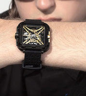 CIGA Design X-Series Titanium Black Gold Mechanical Skeleton Watch - Red Army Watches 