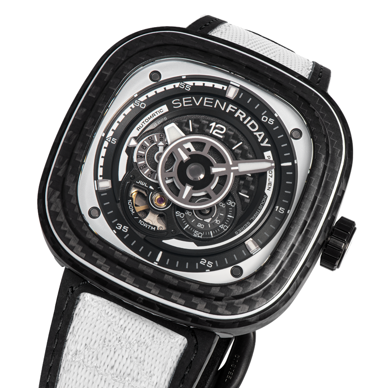 SEVENFRIDAY P3C/07 White Carbon - Red Army Watches Malaysia