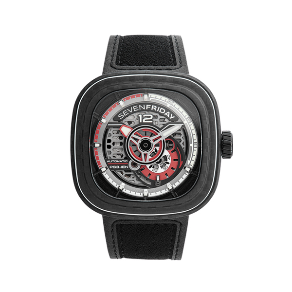 SEVENFRIDAY PS3/02 "RUBY CARBON" - Red Army Watches 