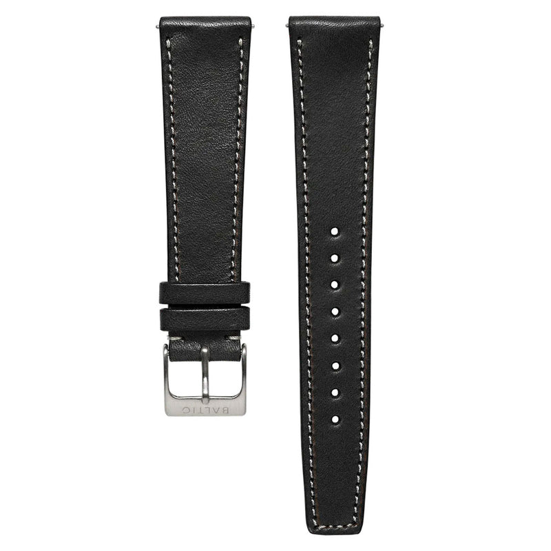 BALTIC STITCHED STRAP BLACK - Red Army Watches 