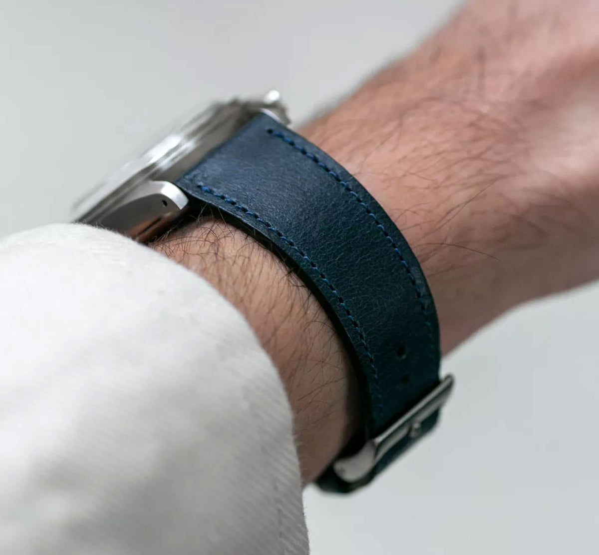 BALTIC STITCHED STRAP NAVY BLUE - Red Army Watches 