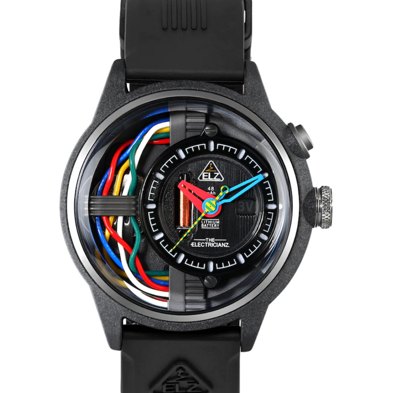 The ELECTRICIANZ Carbon Z 45mm with Black Rubber - Red Army Watches 