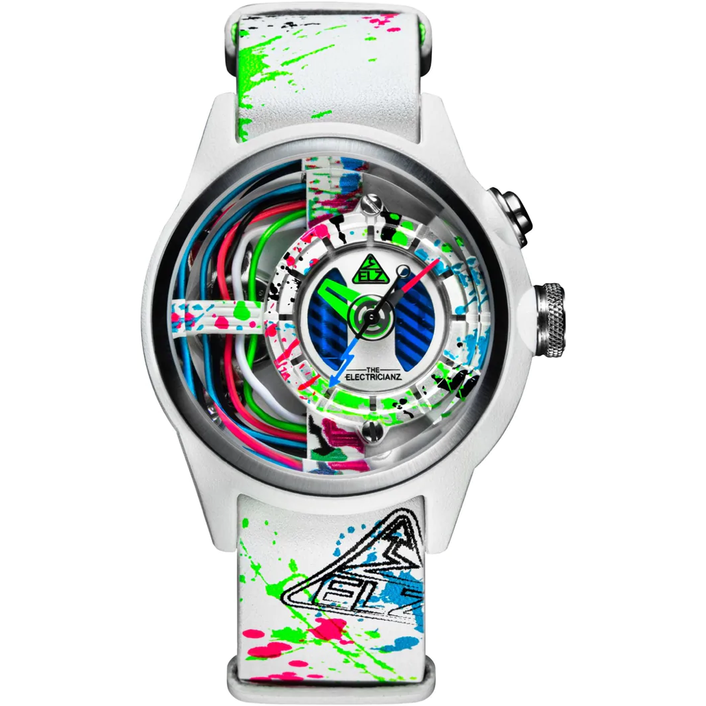 The ELECTRICIANZ Neon Z White Limited Edition - Red Army Watches 