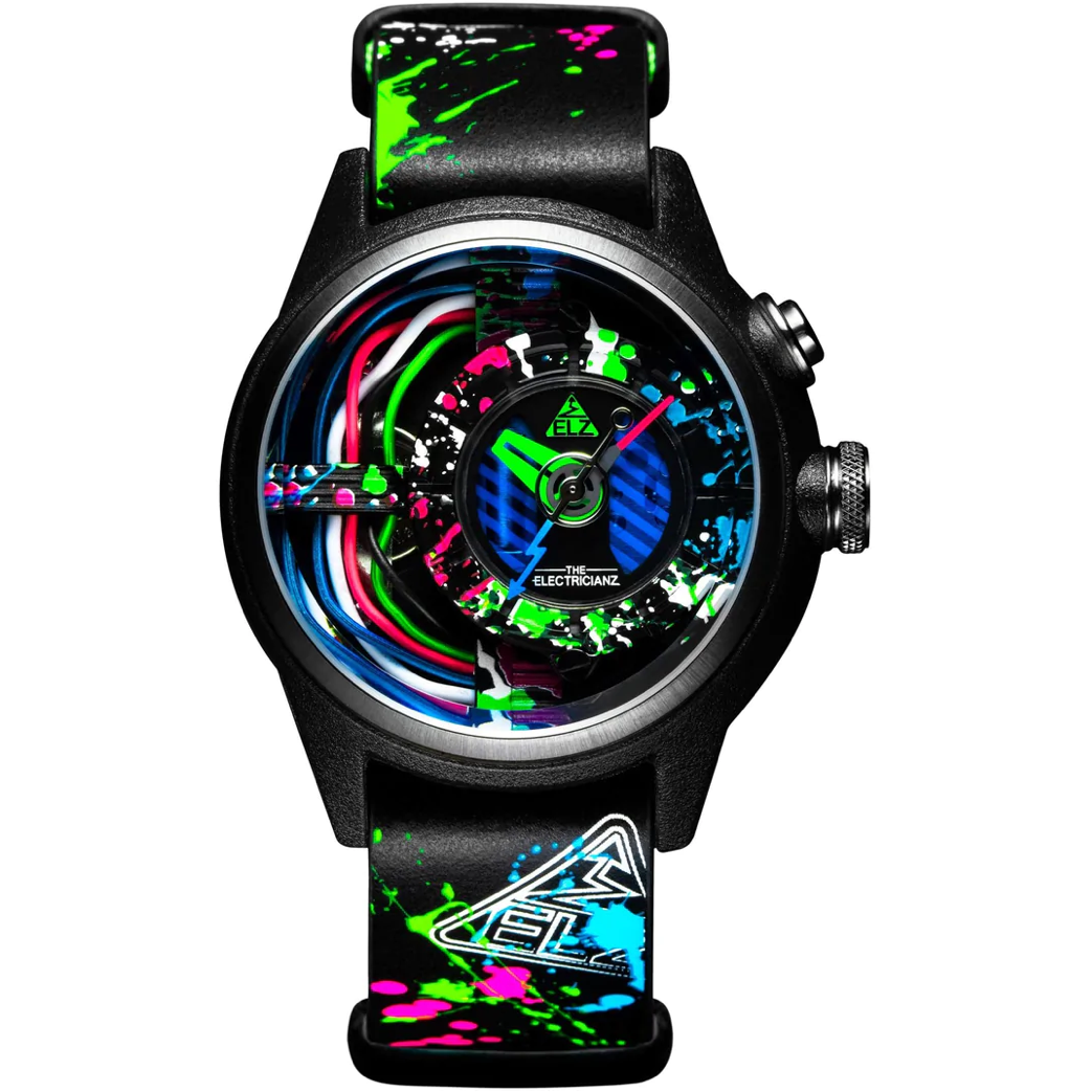The ELECTRICIANZ Neon Z Black Limited Edition - Red Army Watches 