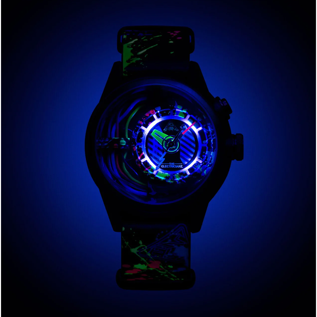 The ELECTRICIANZ Neon Z Black Limited Edition - Red Army Watches 
