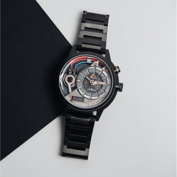 The ELECTRICIANZ Dark Z 45mm Black Metal - Red Army Watches 