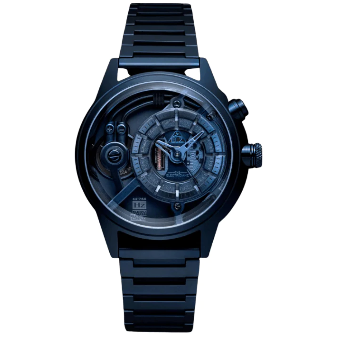 The ELECTRICIANZ Blue Z 45mm Blue Metal - Red Army Watches 