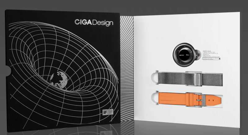CIGA Design U-Series Black Hole Titanium Mechanical Watch (Orange) - Red Army Watches 