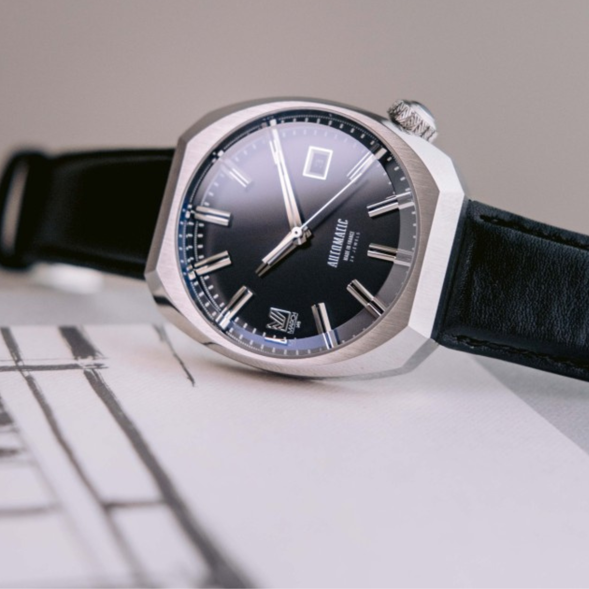 MARCH LA.B AM3 – Automatic Black 38mm - Red Army Watches 