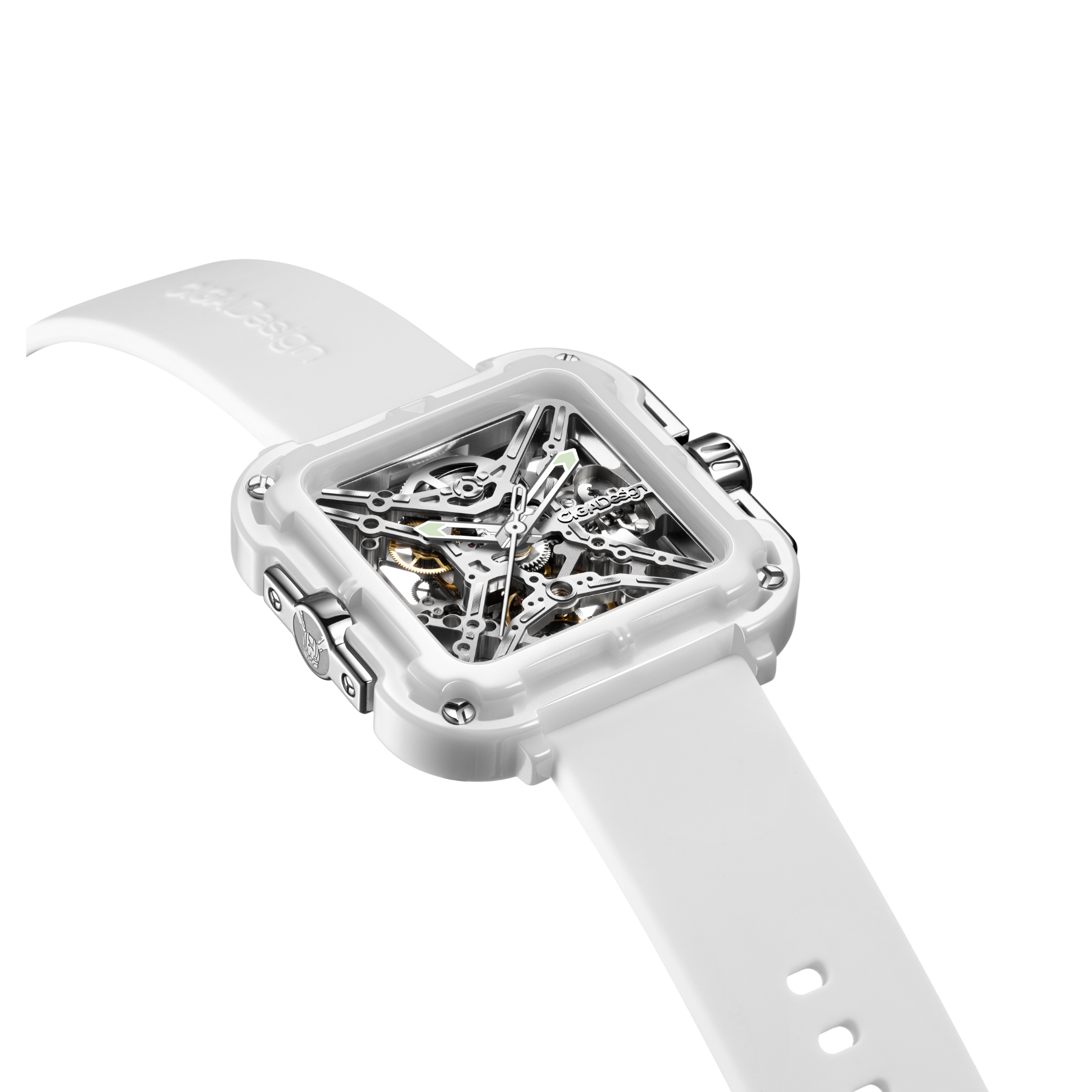 CIGA Design X-Series Ceramic Mechanical Skeleton Wristwatch White - Red Army Watches 