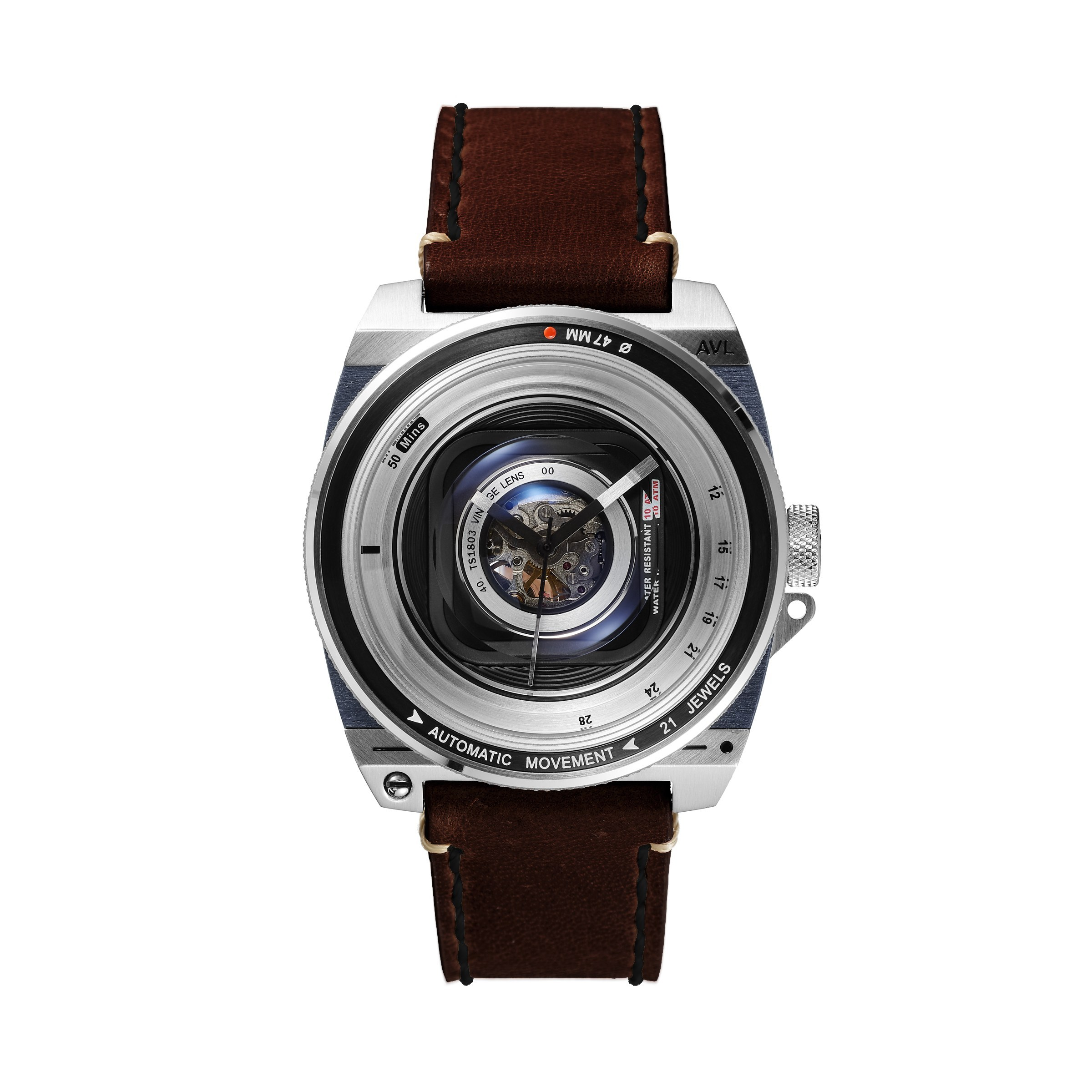 TACS Automatic Vintage Lens II - Rustic Brown B - Red Army Watches Malaysia
